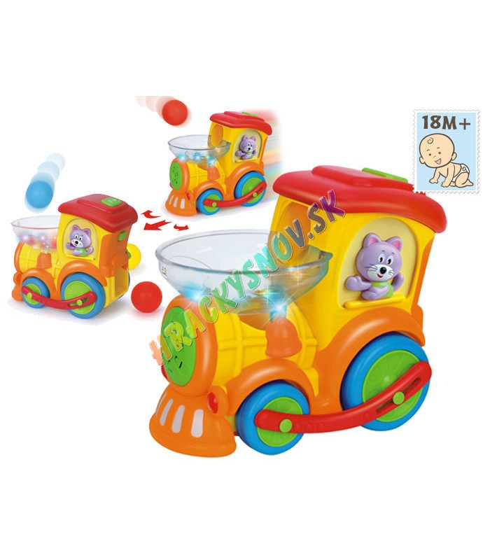 Huile Toys barevná lokomotiva DoDo + házení míčků